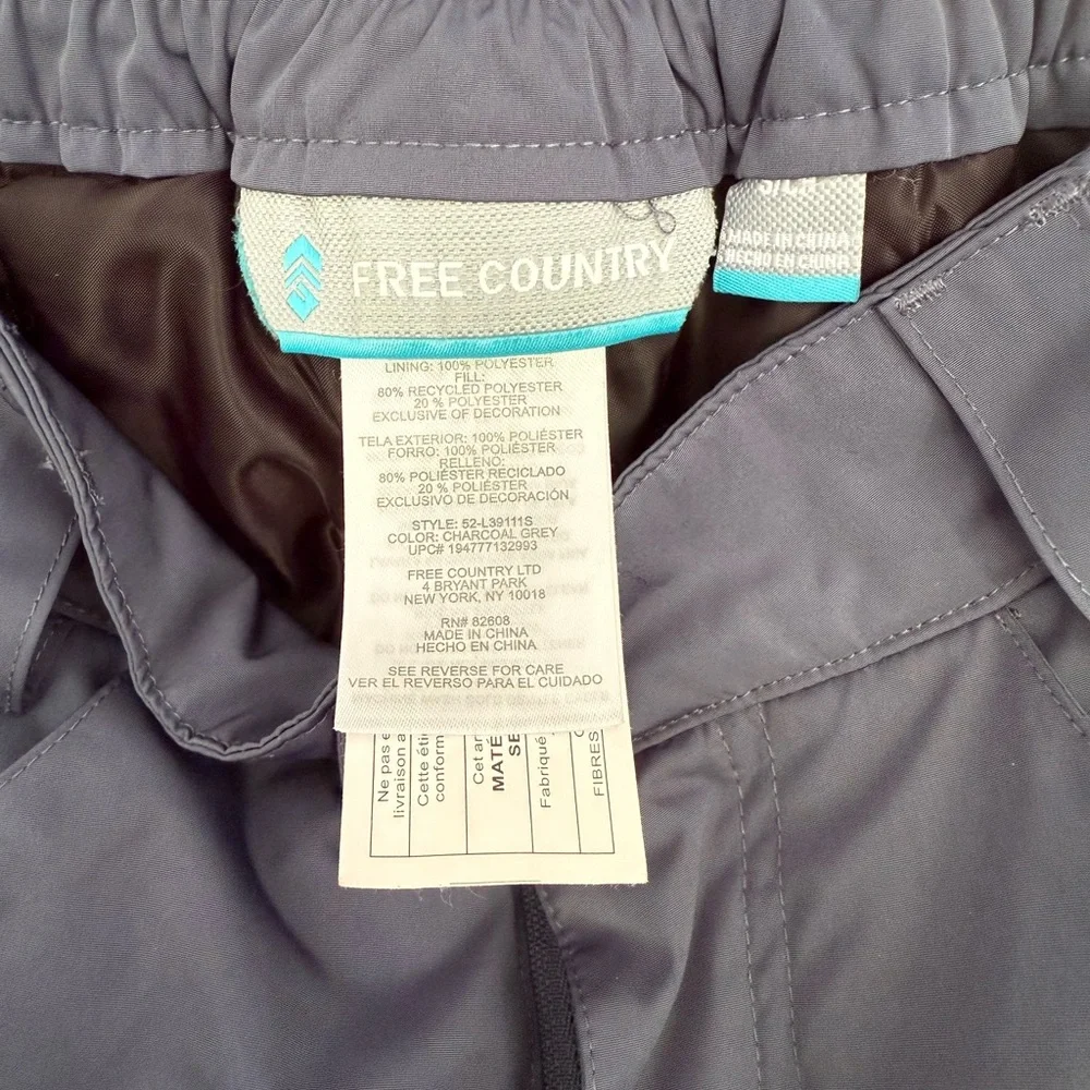 Free Country FreeCycle Chill Off Padded Charcoal Ski Pant Women's Size Small‎